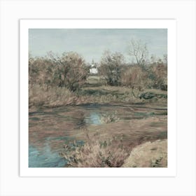 'River By The Church' Art Print