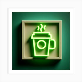 Neon Coffee Sign 1 Art Print