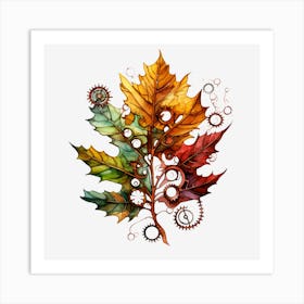 Steampunk Leaf Poster