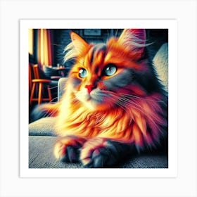 Feline Creative Cat Illustration 74 1 Art Print