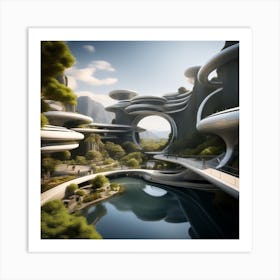 Futuristic City 323 Art Print