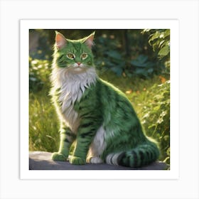 A Green Cat Art Print