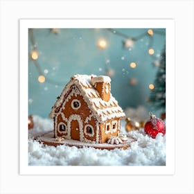 Christmas Gingerbread House Art Print