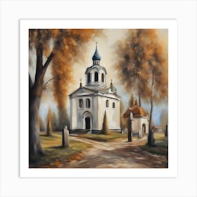 Church In Autumn Art Print