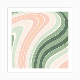 Retro Groovy Wavy Pattern Art Print