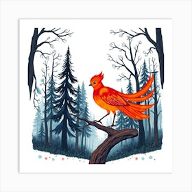 Red Cardinal In The Forest Art Print