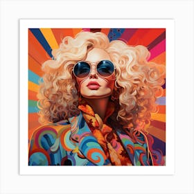 70s Fashion Stylized Women Series 3 Art Print