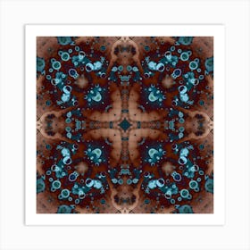 Mandala Abstraction Blue Cold Lights Art Print