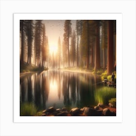 Sunrise In The Forest 2 Art Print