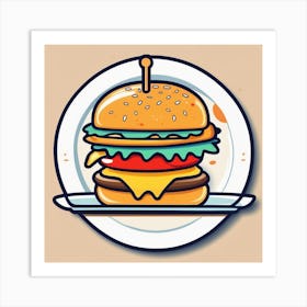 Burger On A Plate 134 Art Print