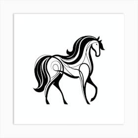 Horse With Long Mane Art Print