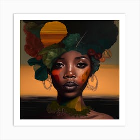 African Woman With Afro Art Print