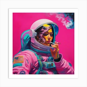 Pink Astronaut  Art Print