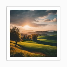 Sunset In The Countryside 4 Art Print