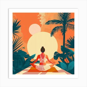 A Yoga Session Vector Design Illustration 1718673770 3 Art Print