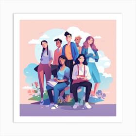 Group Of Young People 3 Art Print