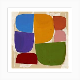 Square Abstract Colorful Composition Modern Style Art Print