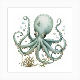 Cute Storybook Style Octopus 2 Art Print