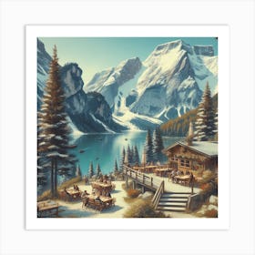 Alpine Lodge Art Print