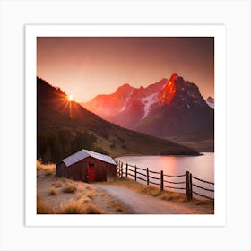 Sunset In Chile Art Print