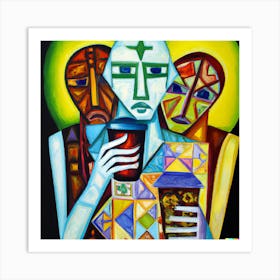 Cubism Oil Painting Famous Coffee  Drug Art Print