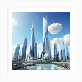 Futuristic Cityscape Art Print