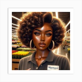 Ebony Queen In A Grocery Store Art Print