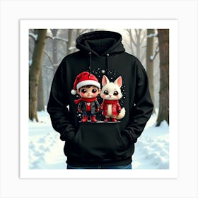 Santa And Bunny Art Print