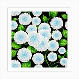 White Chrysanthemums 7 Art Print