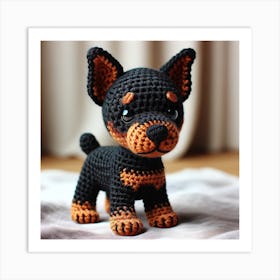 Crocheted Dobermann Art Print