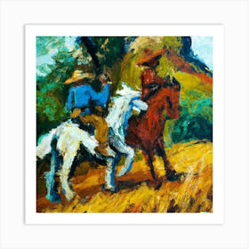 An Impressionist Oil Painting Of Don Quixote And Sancho Pansa 2 Art Print