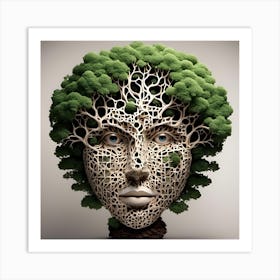 Tree Of Life and Face Art Print
