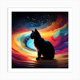 Abstract Cat Painting 3 Art Print