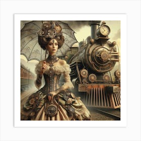 Steampunk Woman 6 Art Print