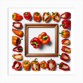 Peppers In A Frame 11 Art Print