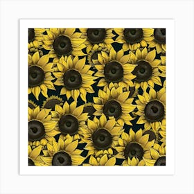 Sunflower pattern  Art Print