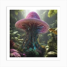 Imagination, Trippy, Synesthesia, Ultraneonenergypunk, Unique Alien Creatures With Faces That Looks Art Print