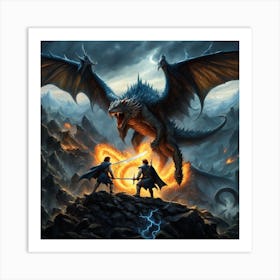 Dragons Of Abyss Art Print