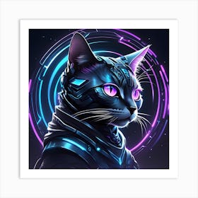 Cyber cat Art Print