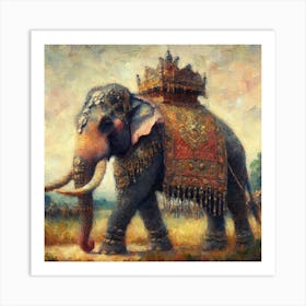 King Of Elephants, Asian Elephant, Elephant with Armor Art Print