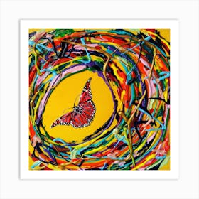 Red Butterfly / 30x30cm Art Print