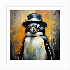 Penguin In A Hat Art Print