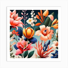 Floral Set Art Print