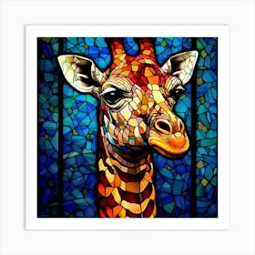 Stained Glass Giraffe 2 Art Print