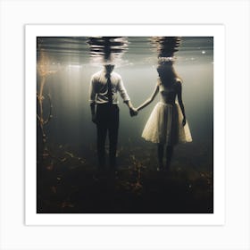 Underwater Couple Art Print