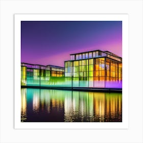 Modern Buildings At Dusk Art Print