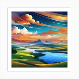 Landscape Painting, Landscape Painting, Landscape Painting, Landscape Painting, Landscape Painting 13 Art Print