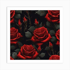 Red Roses Wallpaper Art Print