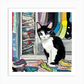 Sock Cat Art Print