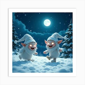 Snow Elves Art Print